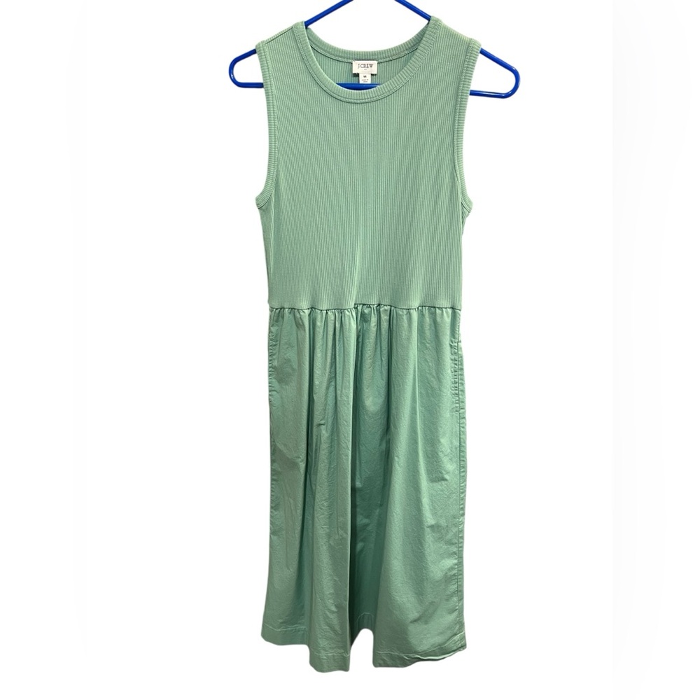 J.Crew Sage Green Midi Ribbed Tank Dress - Medium